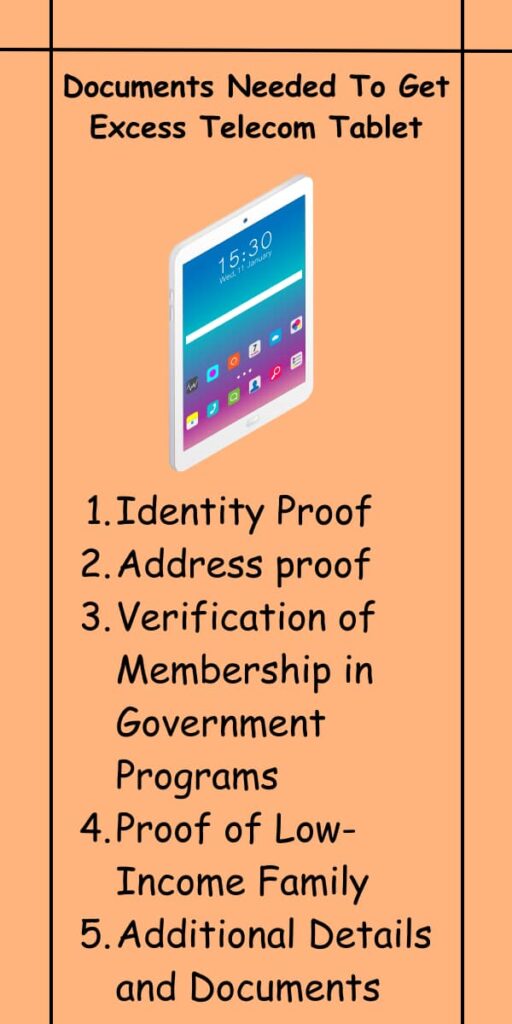 Documents Needed To Get Excess Telecom Tablet