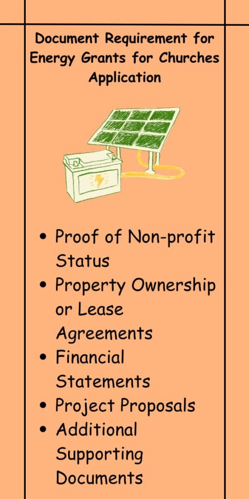 Document Requirement for Energy Grants for Churches Application